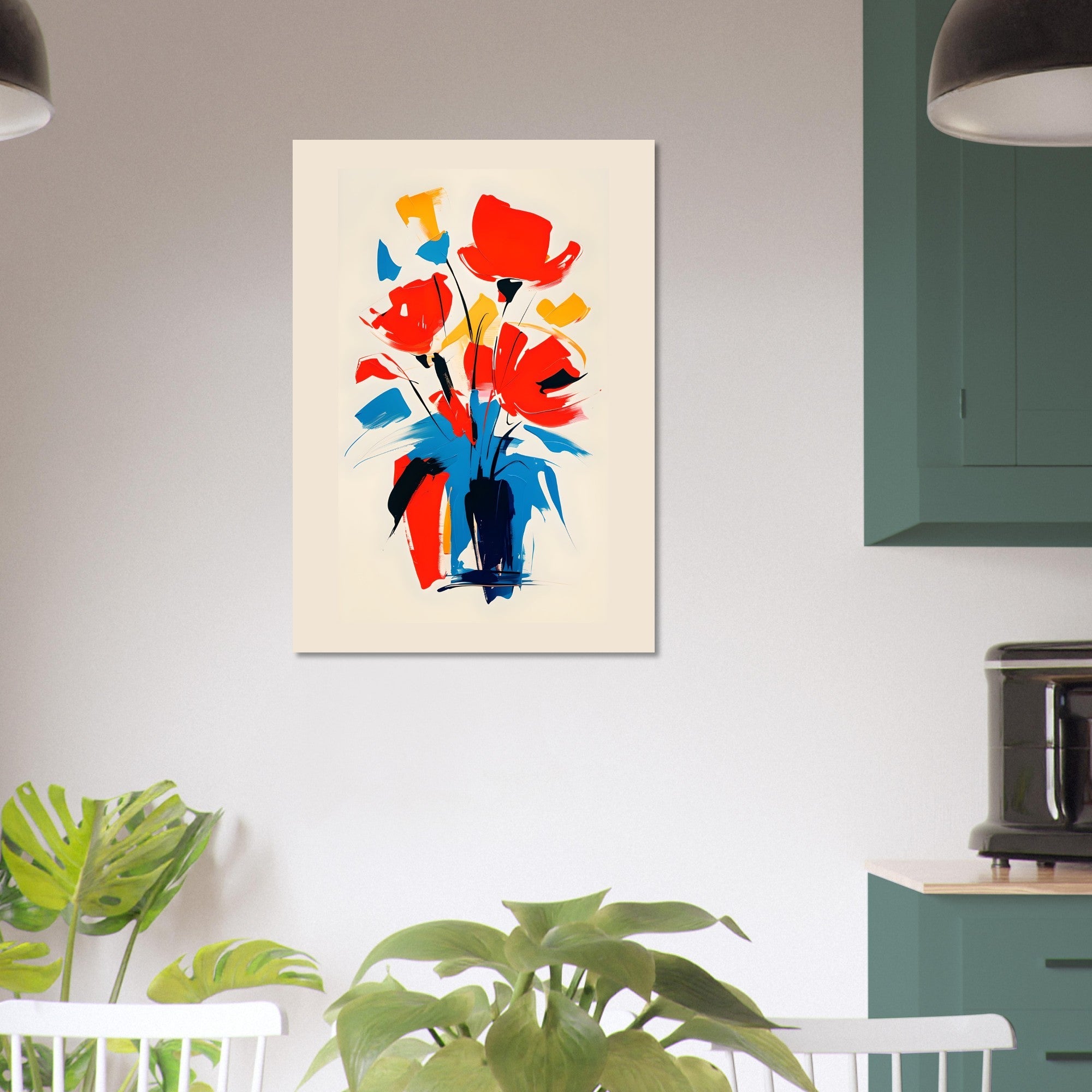 Vibrant Abstract Floral Poster - Colorful Flower Wall Art Print for Home Décor