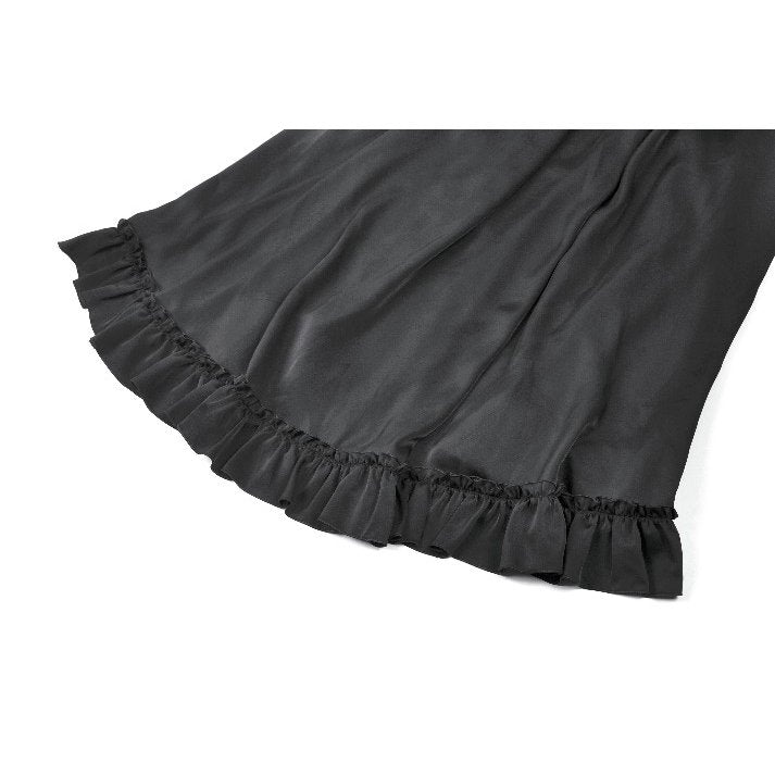 Dark in Love Gothic Victorian Crimson Lace Panel Maxi Skirt