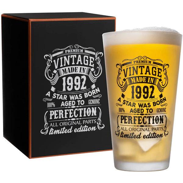 Massive Discounts 16oz Pint Beer Glass Set – Vintage 1962 1992 2pcs