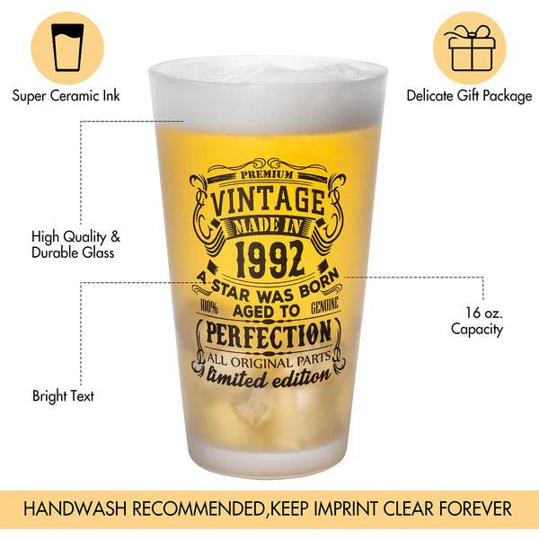 Massive Discounts 16oz Pint Beer Glass Set – Vintage 1962 1992 2pcs