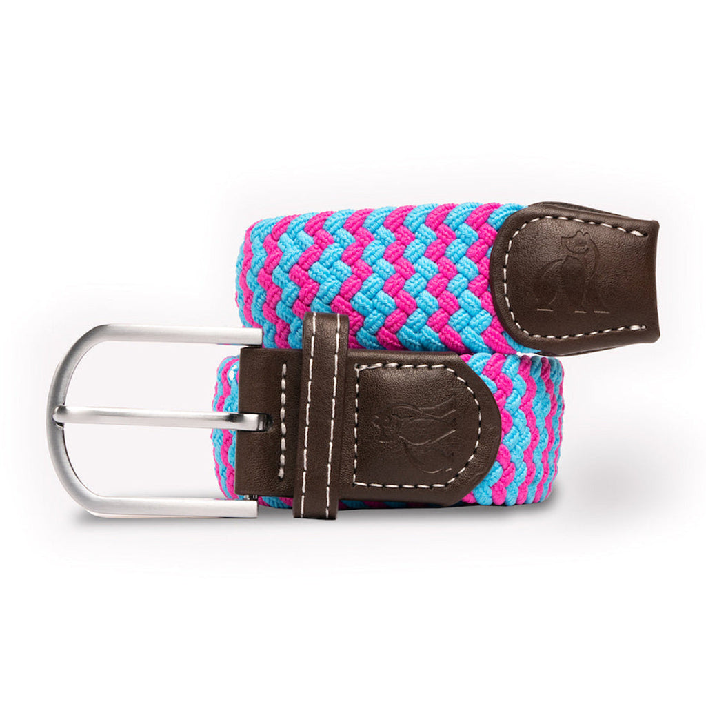 Swole Panda Blue & Pink Zigzag Recycled Woven Belt – Sustainable Elastic