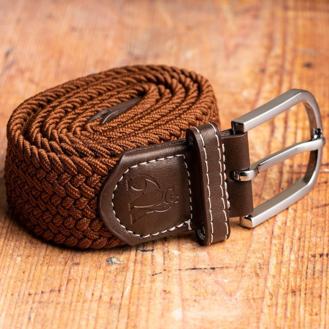 Swole Panda Brown Woven Belt | Recycled REPREVE Elasticated Unisex