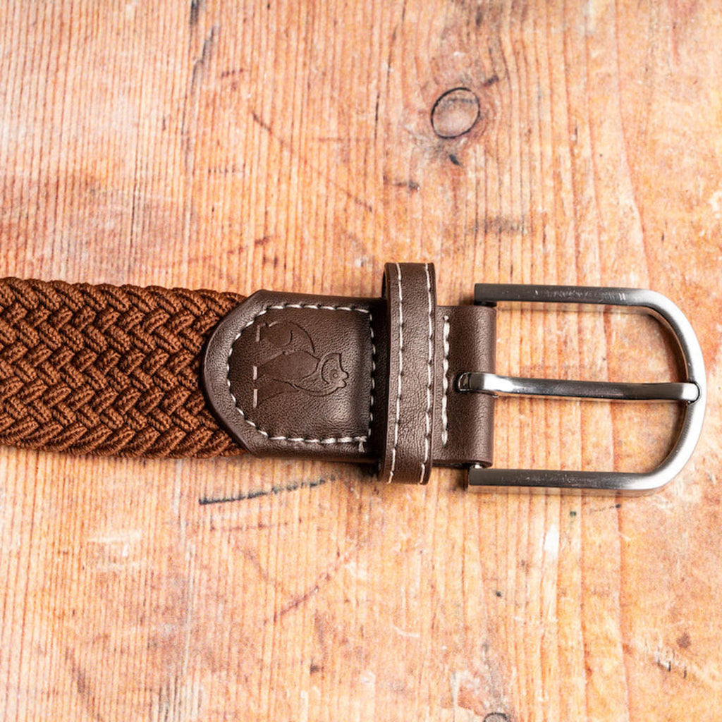 Swole Panda Brown Woven Belt | Recycled REPREVE Elasticated Unisex