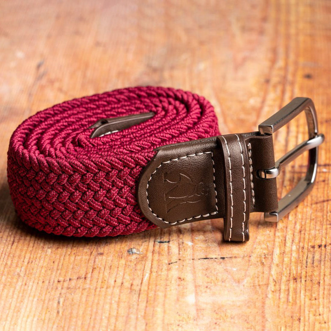 Swole Panda Burgundy Woven Belt – Sustainable Recycled Elasticated Belt