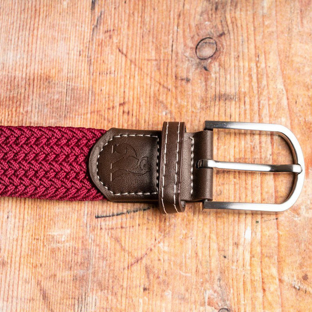 Swole Panda Burgundy Woven Belt – Sustainable Recycled Elasticated Belt