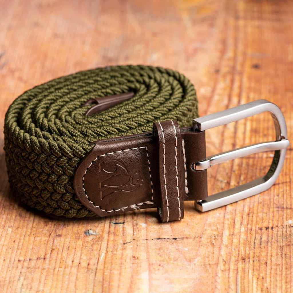 Swole Panda Woven Belt – Khaki Green Recycled Elasticated Unisex
