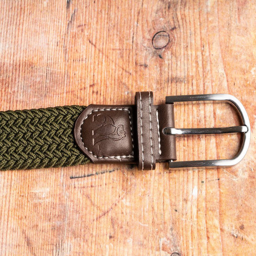 Swole Panda Woven Belt – Khaki Green Recycled Elasticated Unisex