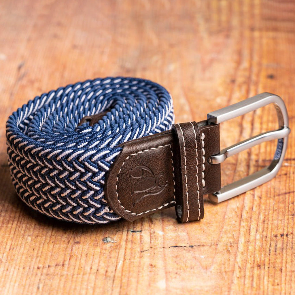 Swole Panda Navy Fine Weave Woven Belt – Recycled Elastic Unisex Belt