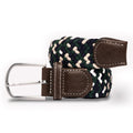 Swole Panda Recycled Woven Belt – Navy & Green Zigzag Elasticated