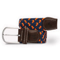 Swole Panda Recycled Woven Belt – Navy & Orange Spot Elasticated