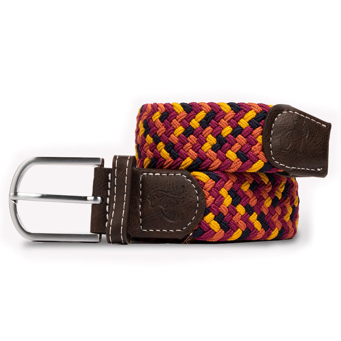 Swole Panda Recycled Woven Belt – Orange & Yellow Zigzag Elastic
