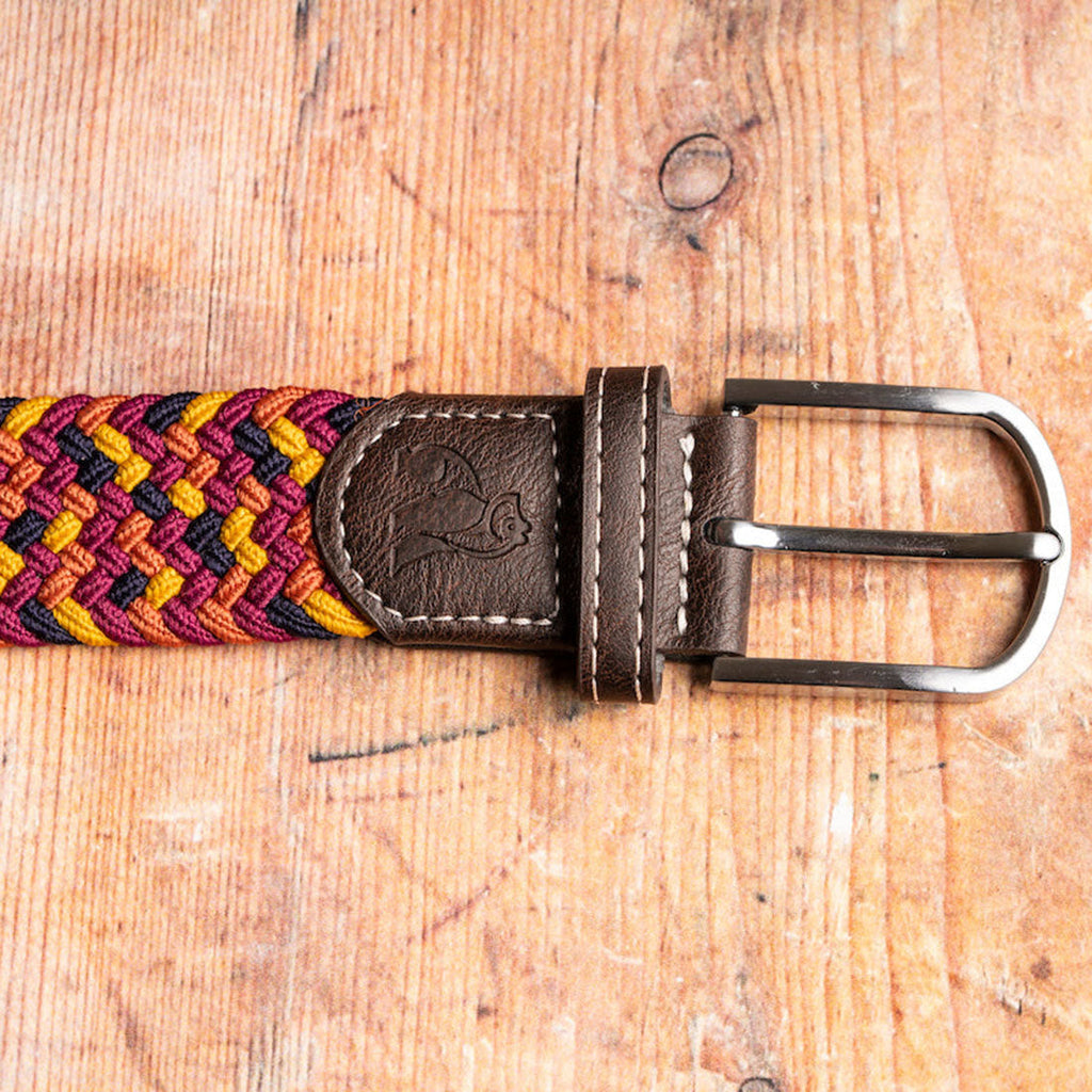 Swole Panda Recycled Woven Belt – Orange & Yellow Zigzag Elastic
