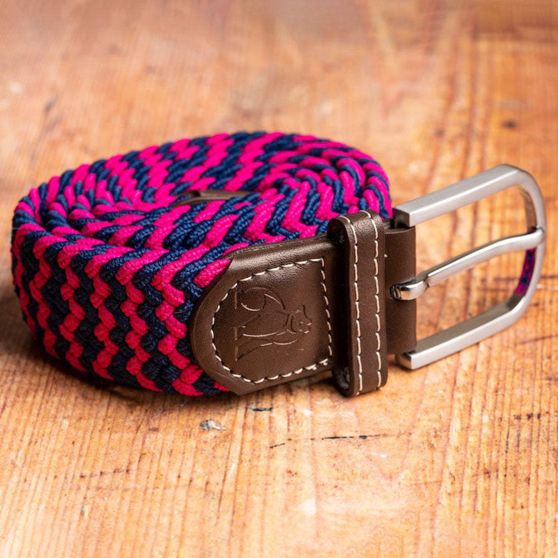 Swole Panda Pink & Blue Zigzag Recycled Woven Belt – Unisex Elastic