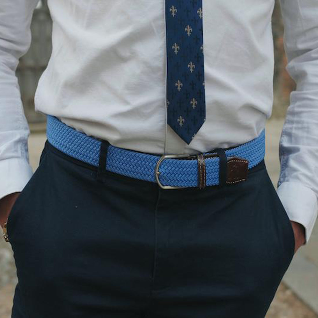 Swole Panda Sky Blue Woven Belt – Recycled Elastic Sustainable Belt