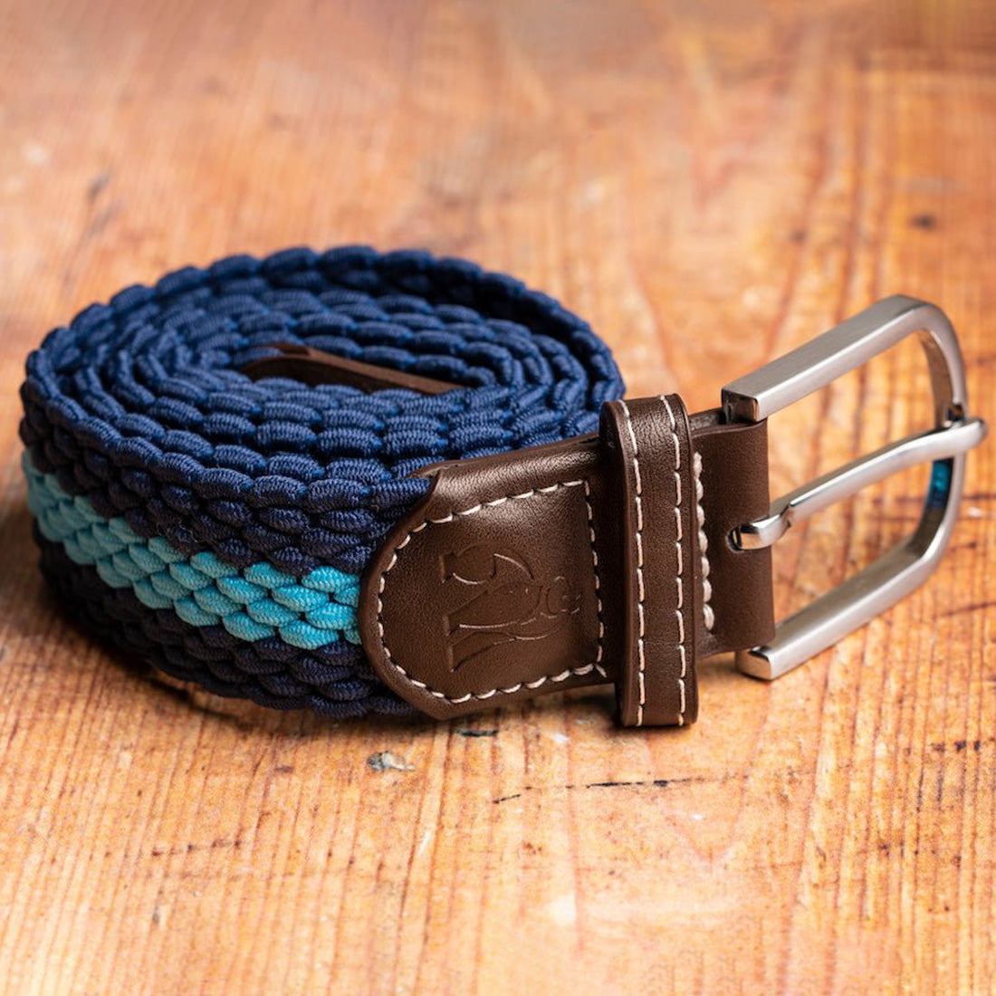 Swole Panda Sky Blue Stripe Woven Belt | Recycled Elasticated Unisex