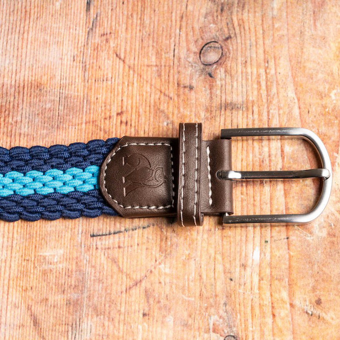 Swole Panda Sky Blue Stripe Woven Belt | Recycled Elasticated Unisex
