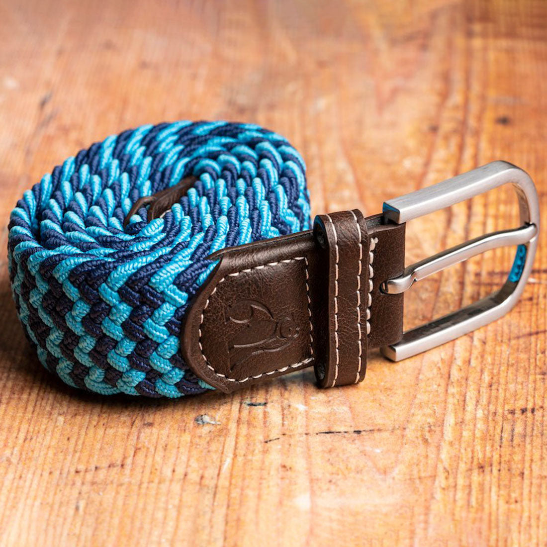Swole Panda Sky Blue Zigzag Woven Belt – Recycled Elasticated Unisex
