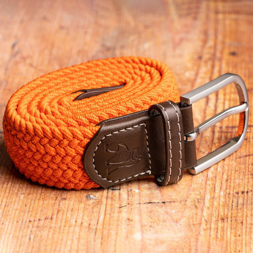Swole Panda Recycled Woven Belt – Tangerine Orange Elasticated Unisex