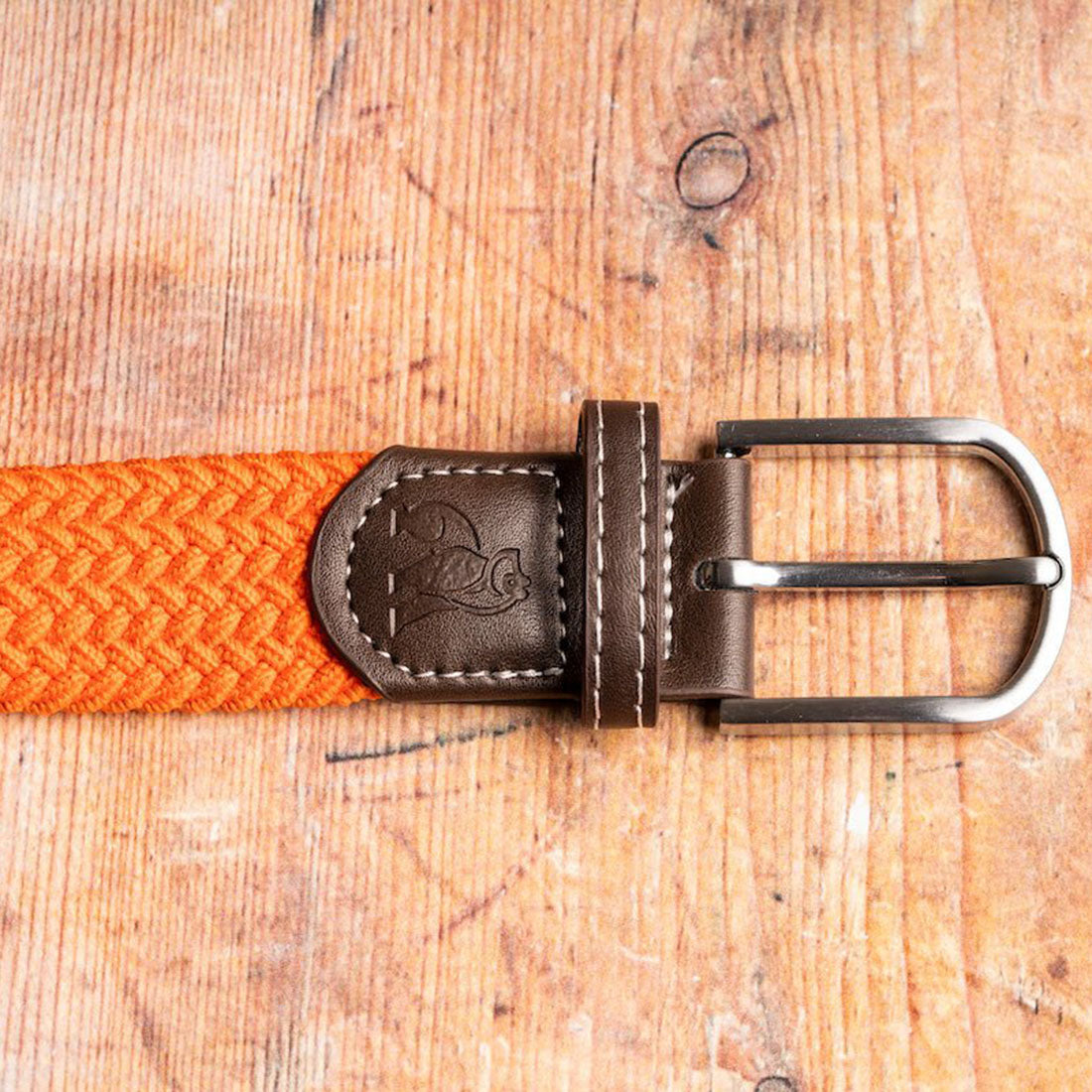 Swole Panda Recycled Woven Belt – Tangerine Orange Elasticated Unisex