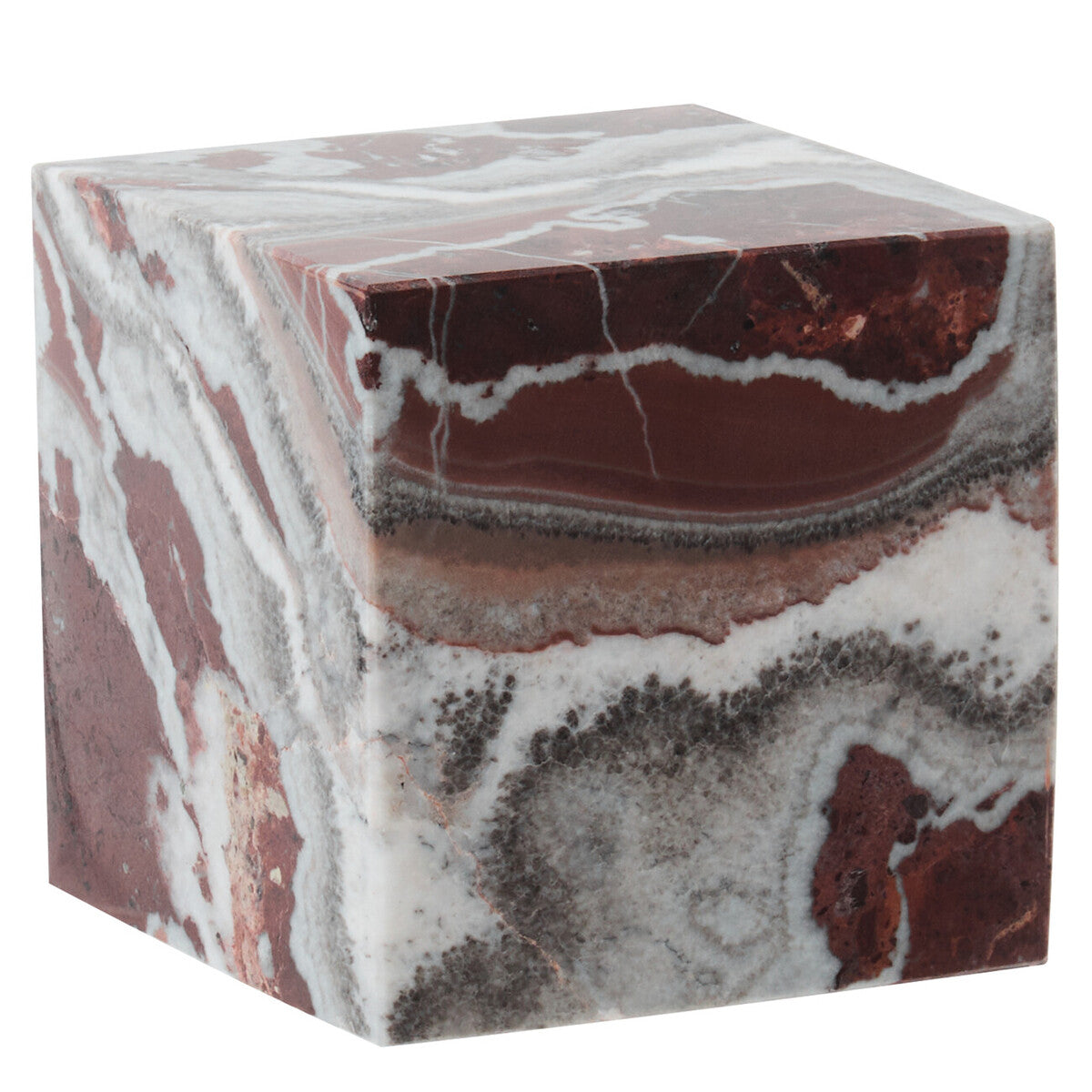 Orsina Salmo Marble Cube Ornament – Modern Geometric Stone Sculpture