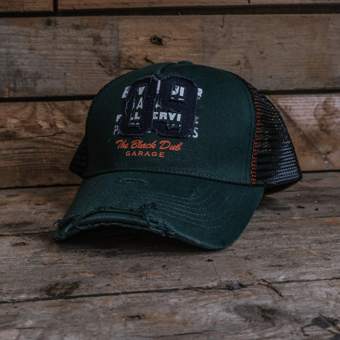 Uggly and Co Green Parts & Spares '09' Vintage Mesh Trucker Hat