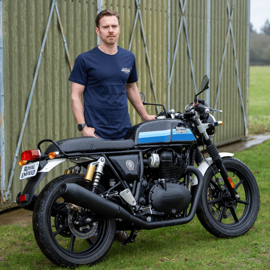 Uggly & Co Navy Union Jack Tee – Vintage Cotton British Racing Shirt