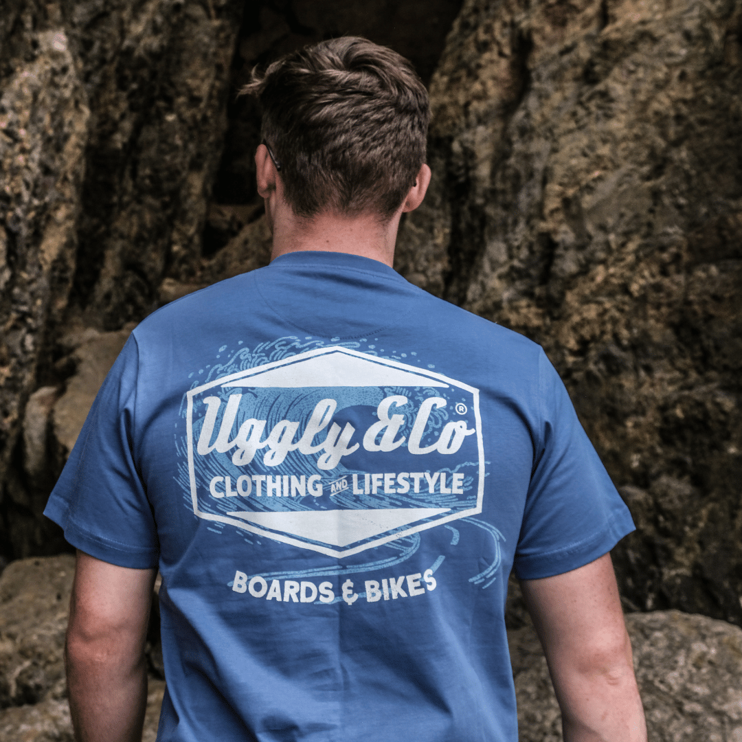 Uggly and Co Blue Surf Diamond Graphic Tee – 100% Cotton T-Shirt