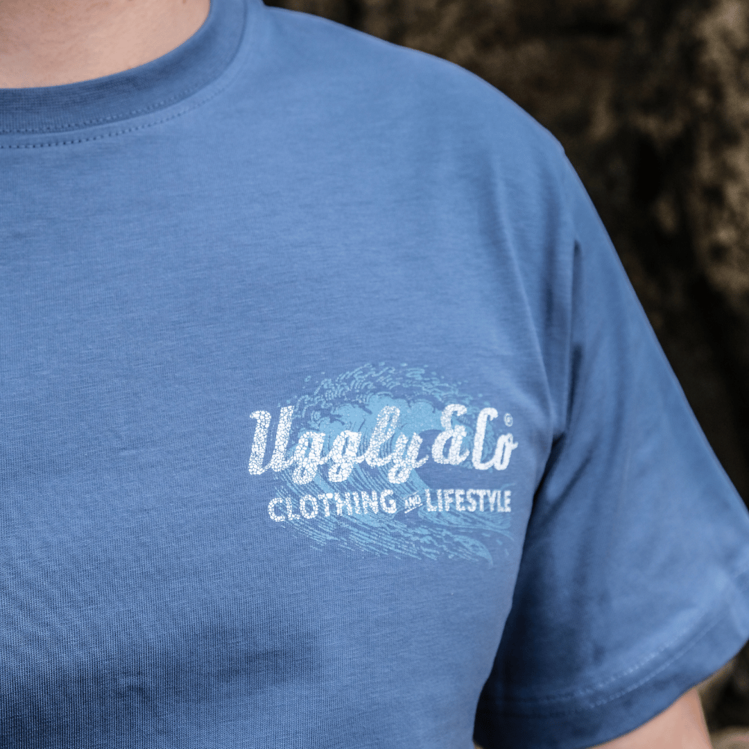 Uggly and Co Blue Surf Diamond Graphic Tee – 100% Cotton T-Shirt