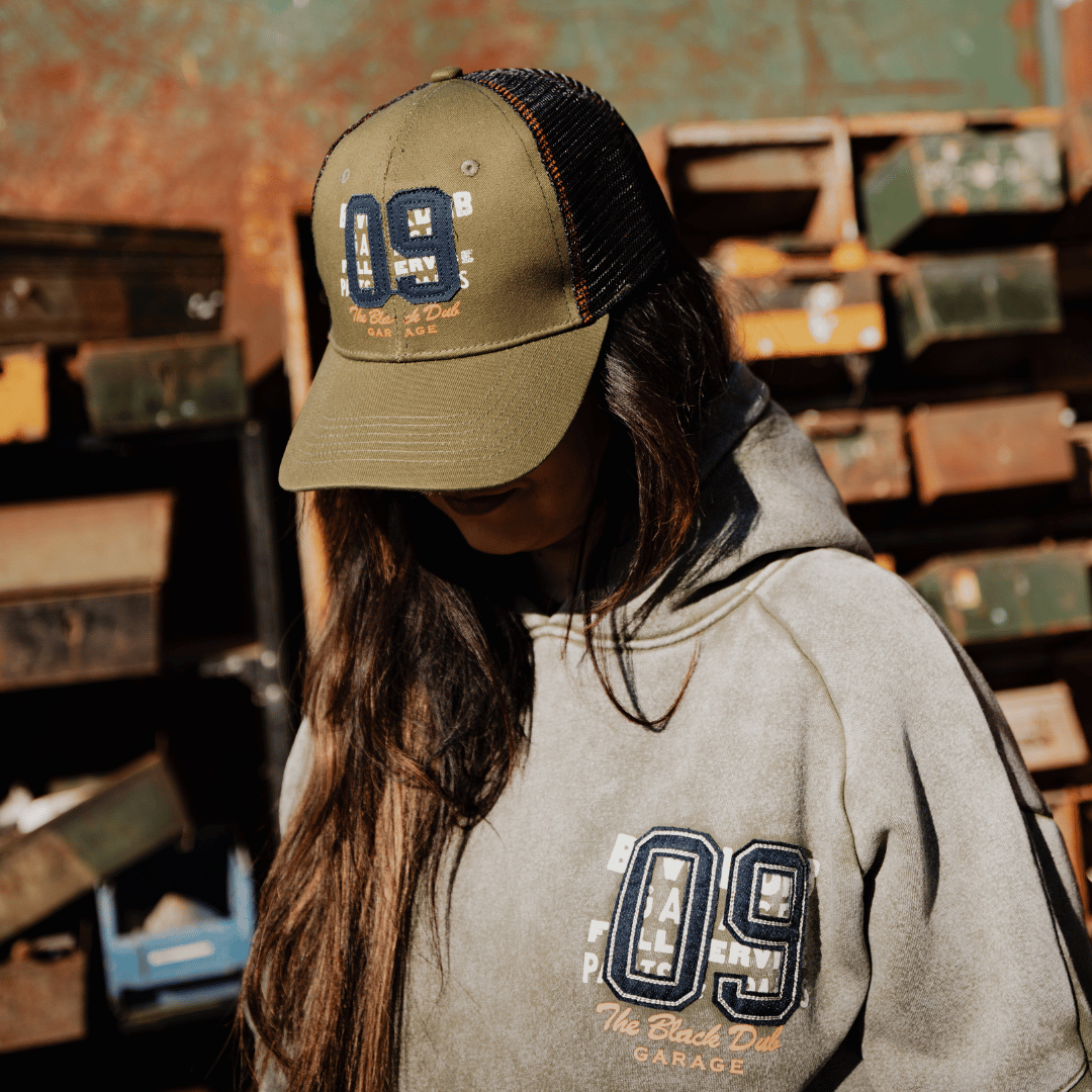 Uggly and Co Green Parts & Spares '09' Vintage Mesh Trucker Hat