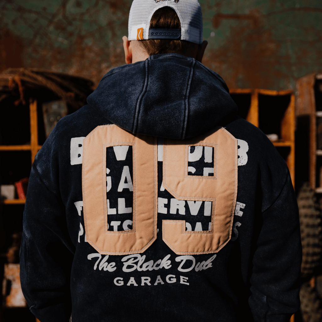 Uggly and Co Navy Acid Wash '09' Hoodie – Heavyweight Vintage Raglan