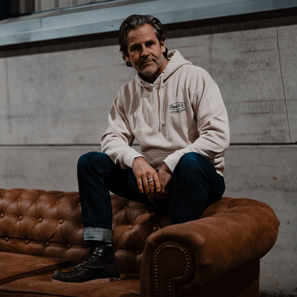 Uggly & Co Dirty White No.1 Motorcycle Hoodie | 100% Cotton Biker Gear
