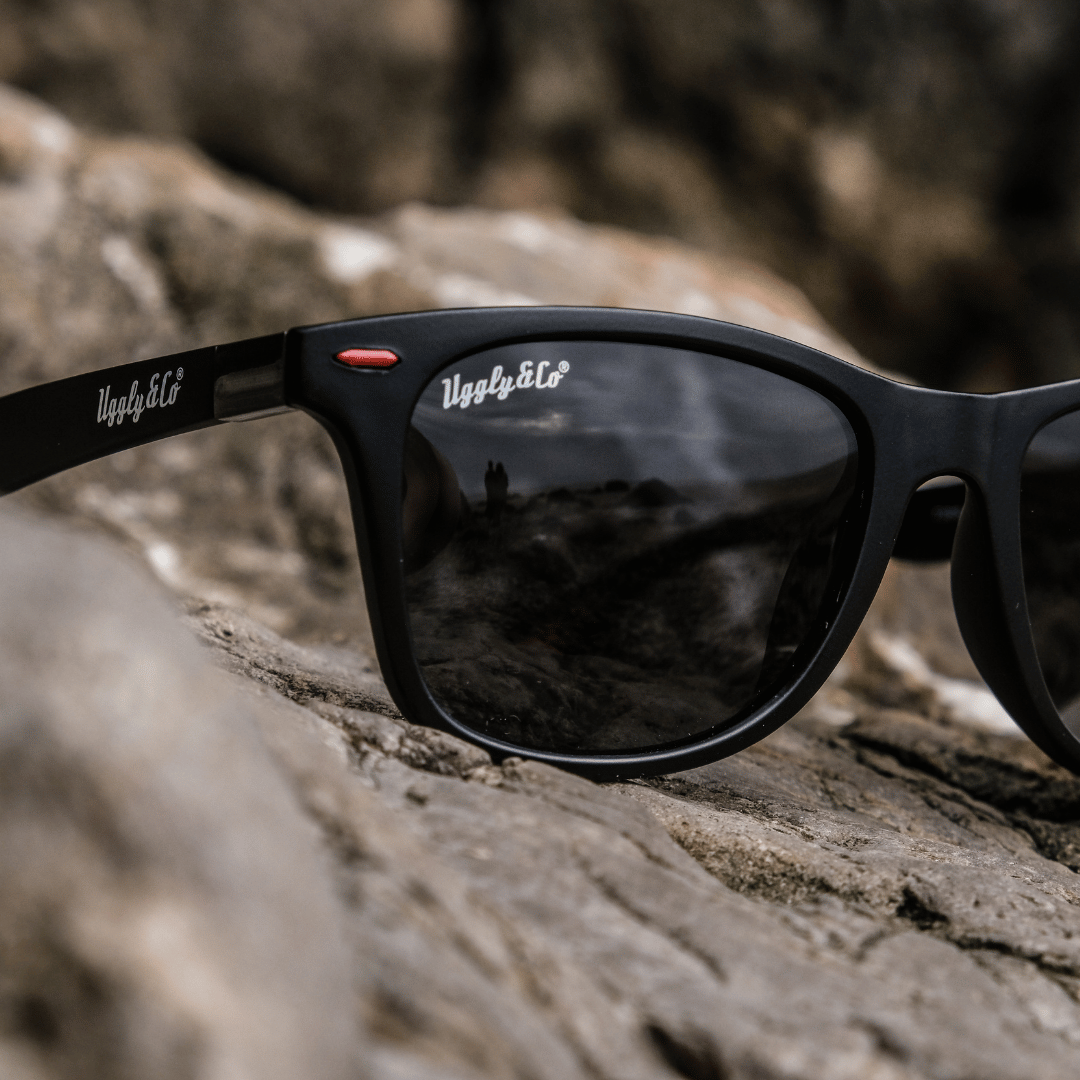 Uggly & Co Wayfarer Sunglasses – UV400 Protection with Wooden Box