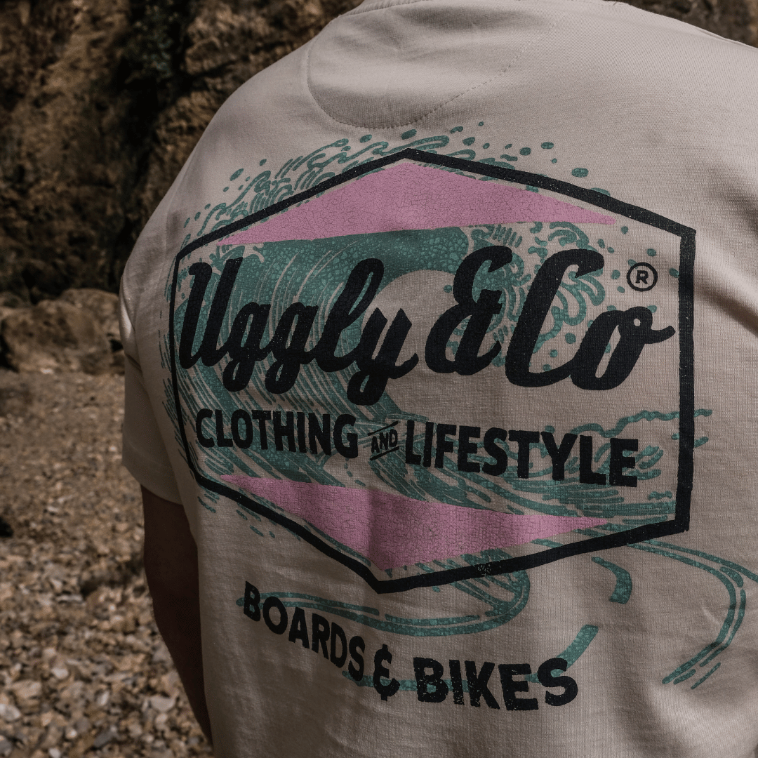 Uggly and Co Surf Diamond Graphic Tee – Heavyweight Cotton Off-White