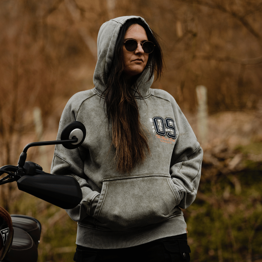 Uggly and Co Green Parts & Spares '09' Acid Wash Heavyweight Hoodie
