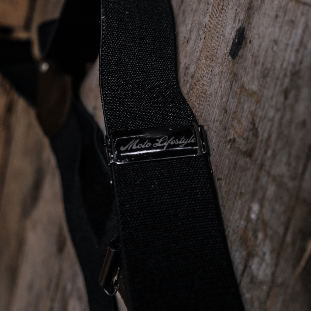Uggly&Co Utility Braces – Heavy-Duty Moto Suspenders with PU Leather