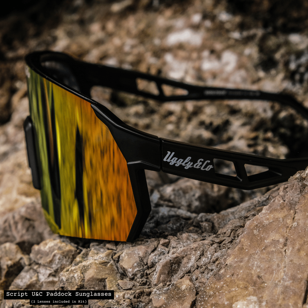 Uggly and Co Script Paddock Polarized Cycling Sunglasses - Matte Black