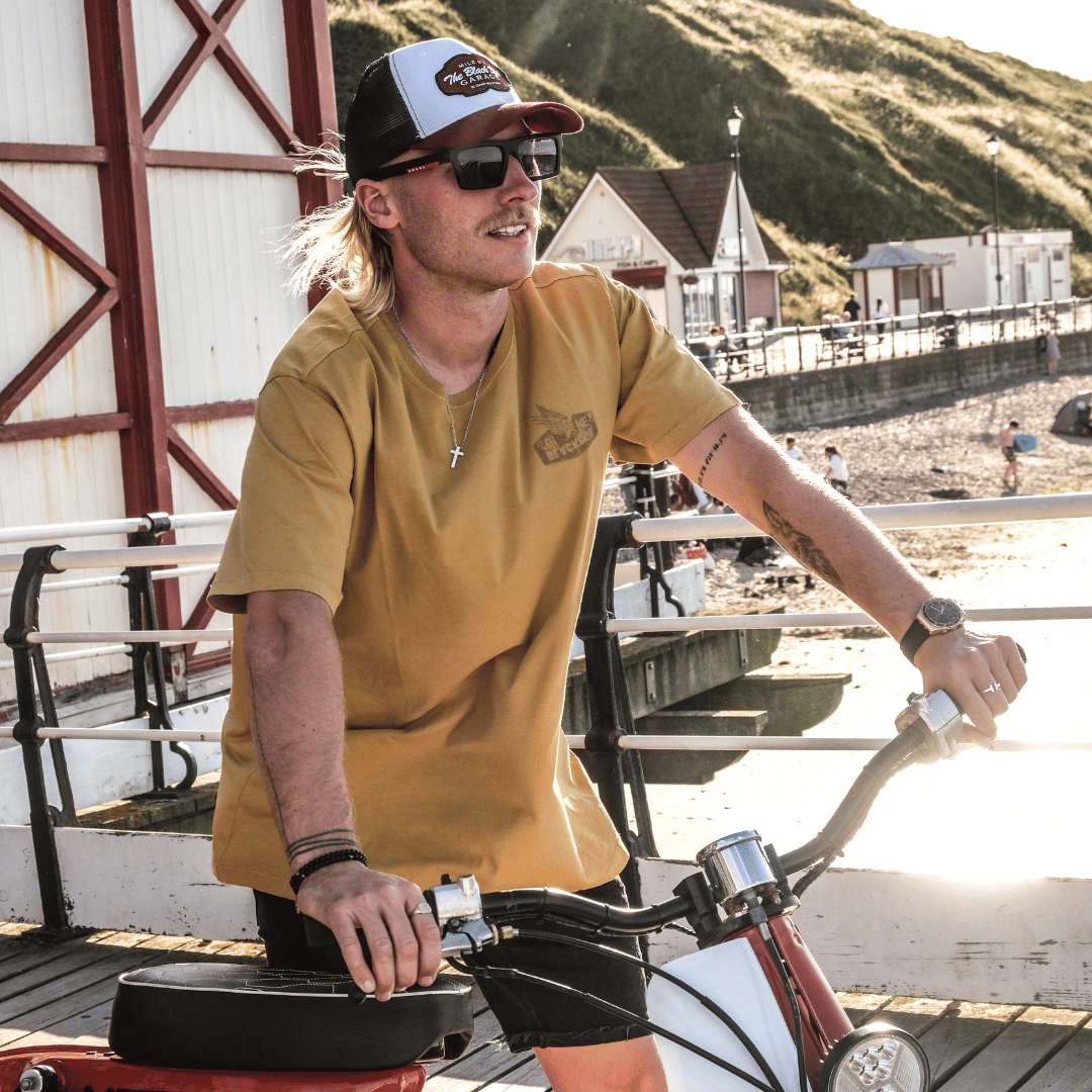 The Black Dub Mustard Wings Spark Plug Cotton Motorcycle Tee – Uggly & Co