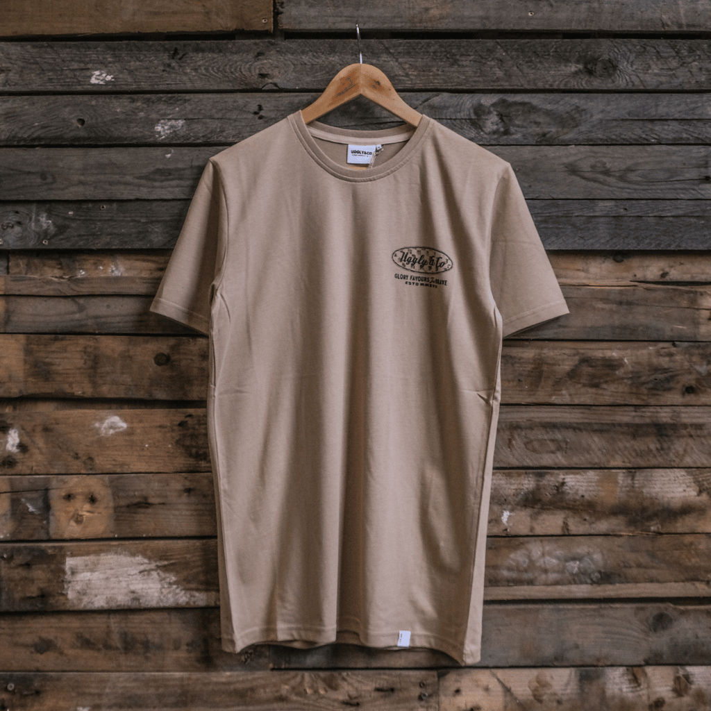 Uggly & Co Caramel Stone Graphic Tee – 100% Cotton Vintage Style T-Shirt