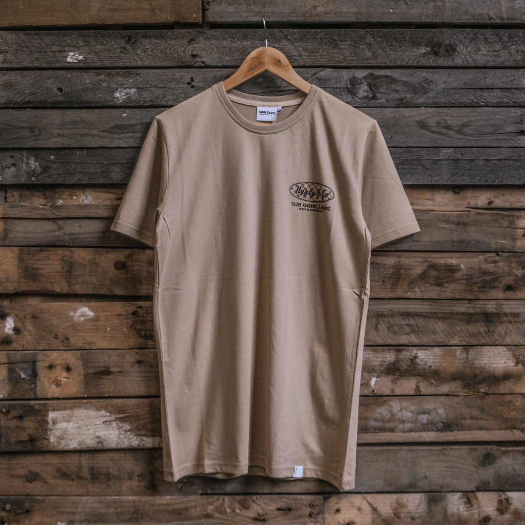 Uggly & Co Caramel Stone Graphic Tee – 100% Cotton Vintage Style T-Shirt