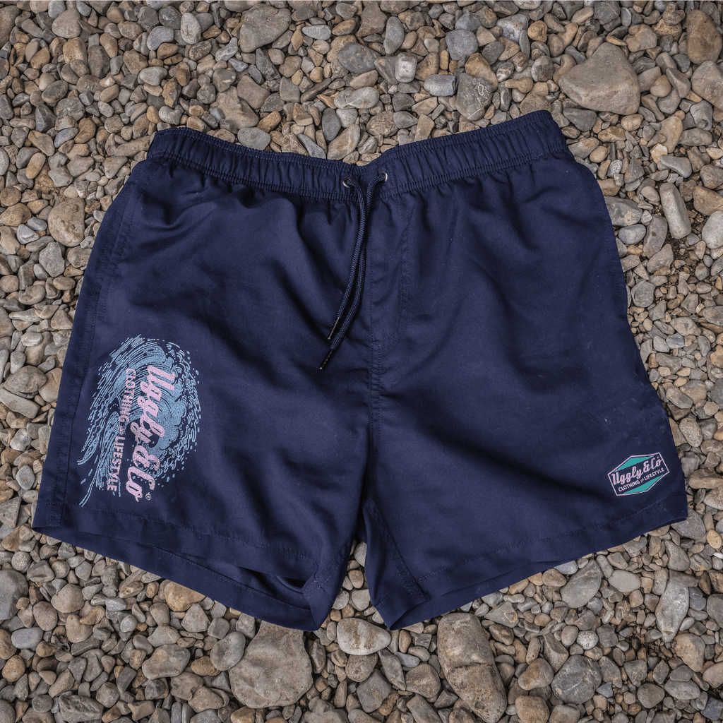 Uggly and Co Blue Diamond Men's Swim Shorts – Quick Dry Board Trunks