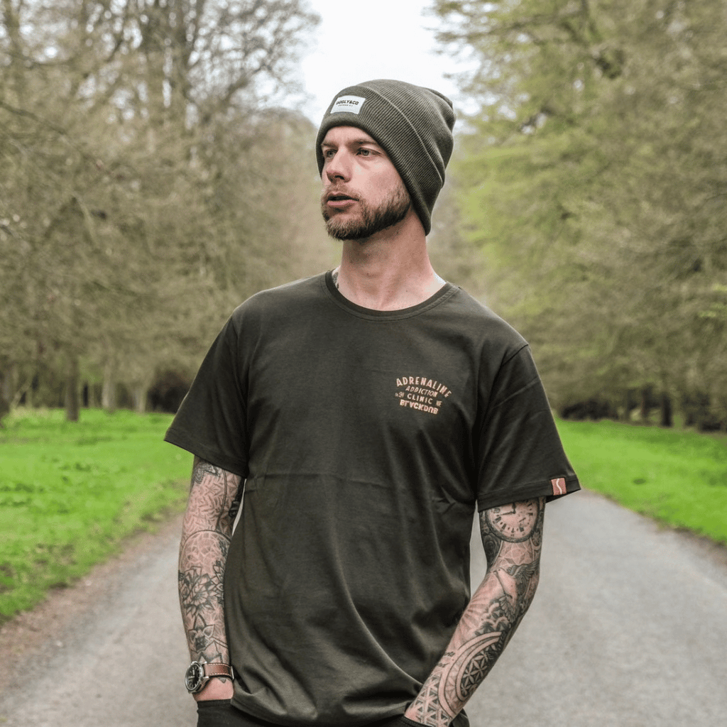 Uggly and Co Adrenaline Addiction Green Graphic Motorcycle Tee