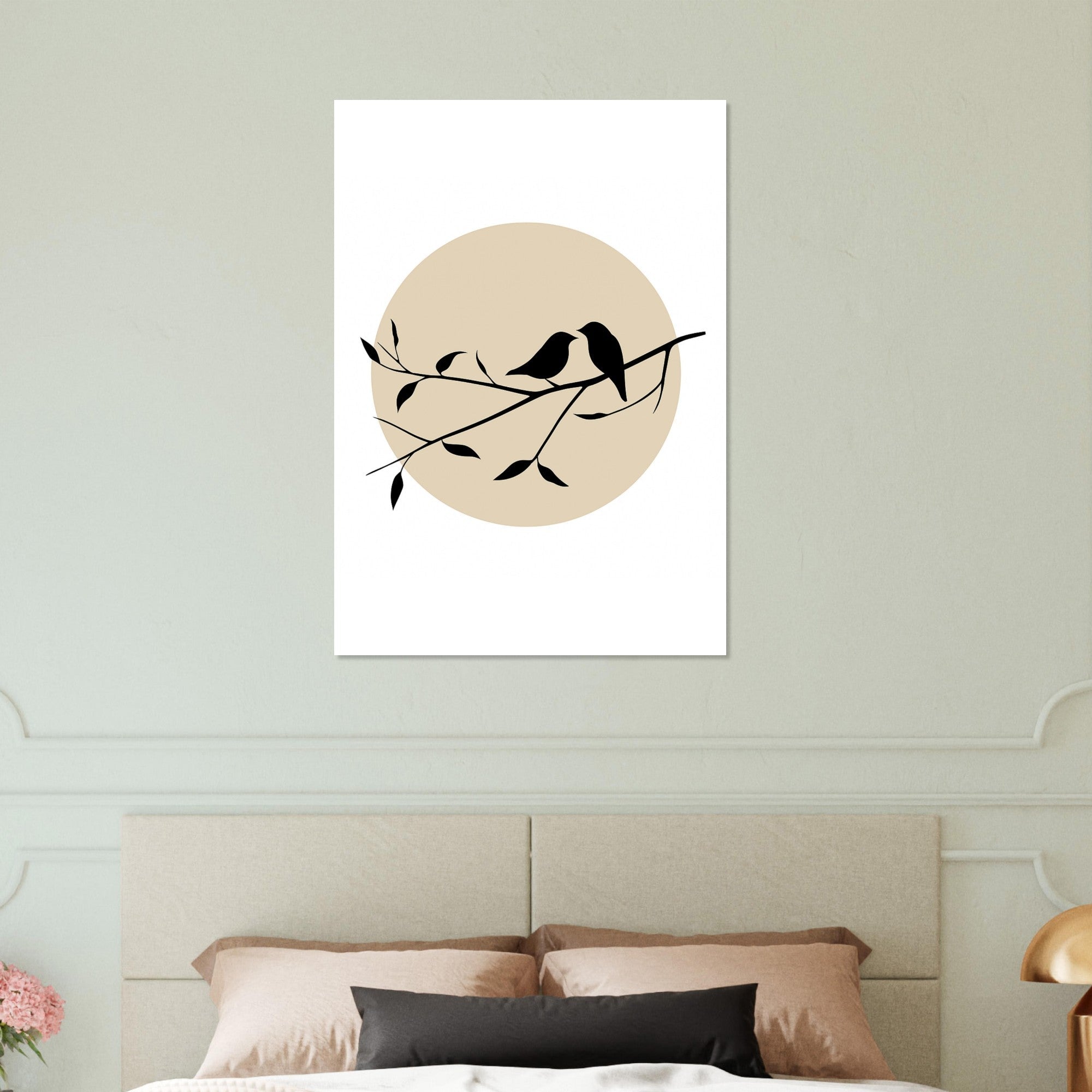 Bird Silhouette Poster – Minimalist Wall Art with Setting Sun | Nature Decor Gift