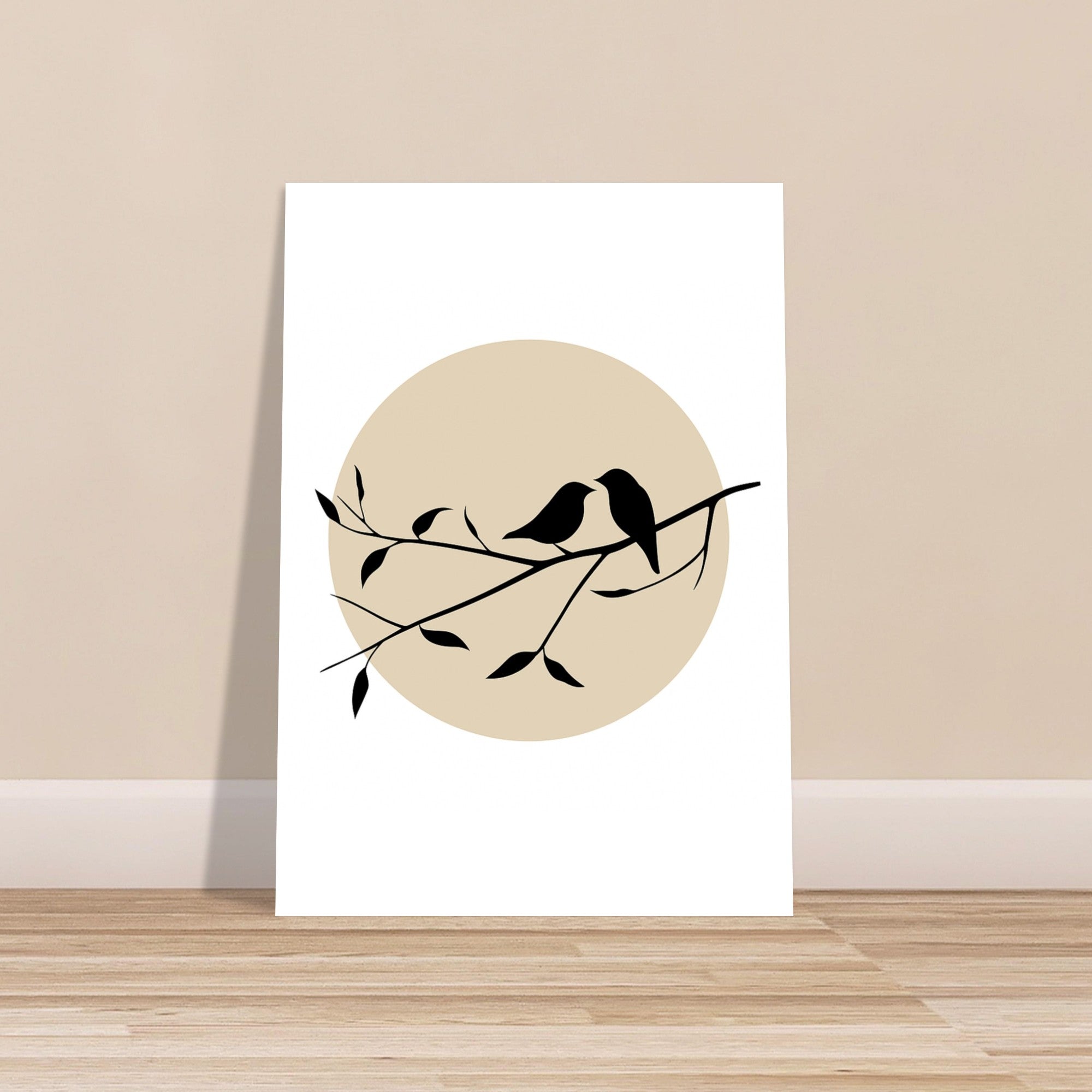 Bird Silhouette Poster – Minimalist Wall Art with Setting Sun | Nature Decor Gift