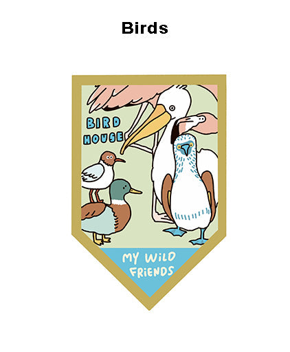 A Gator Life Bird and Insect Embroidery Brooch Badge - 5x8cm Pin