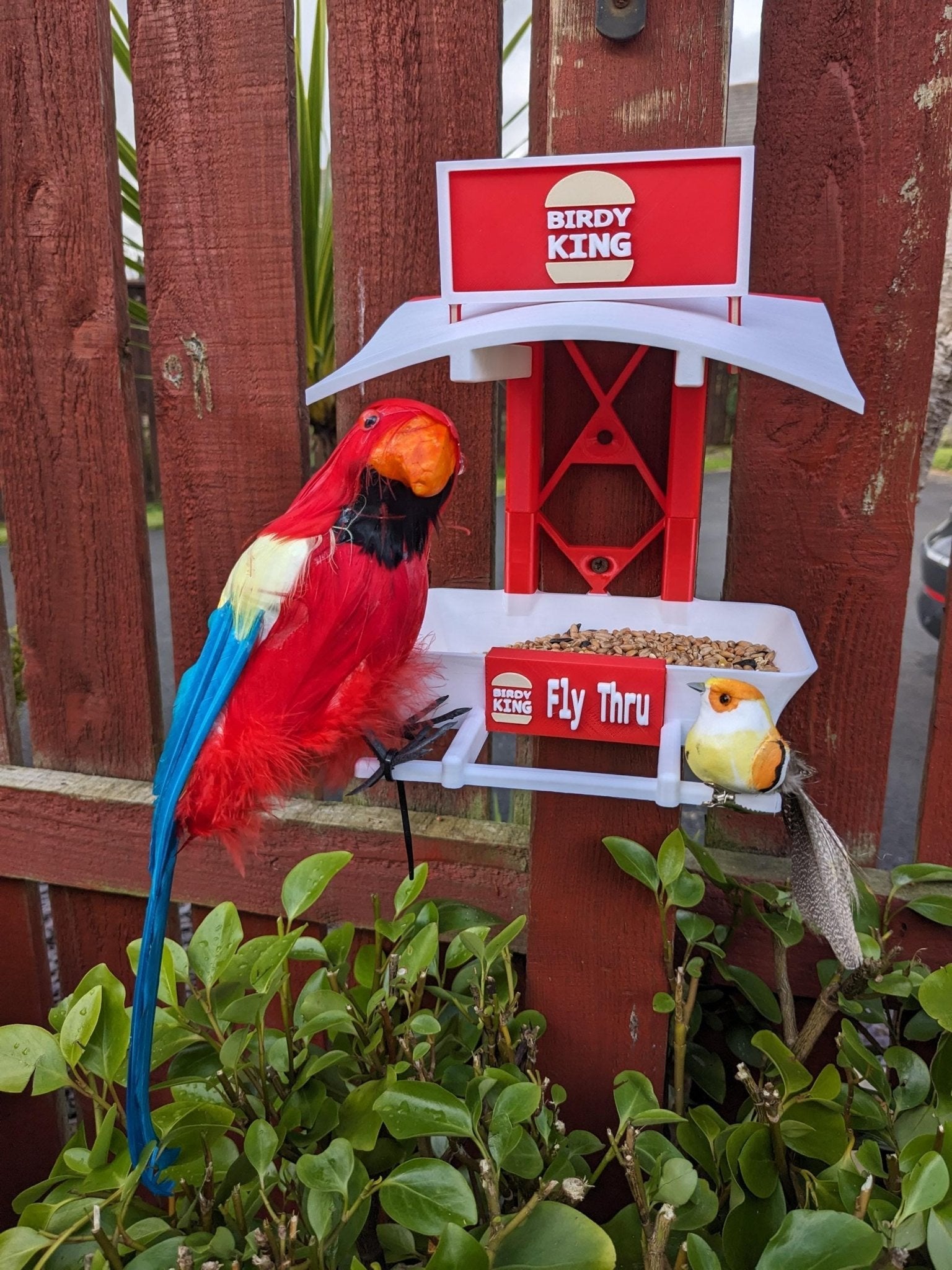 Chaddyverse Birdy King Fast Food Bird Feeder – Quirky Garden Decor