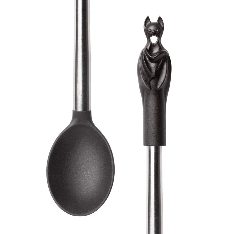 Alchemy Gothic Black Bat Spoon | Silicone & Stainless Steel Kitchen Tool