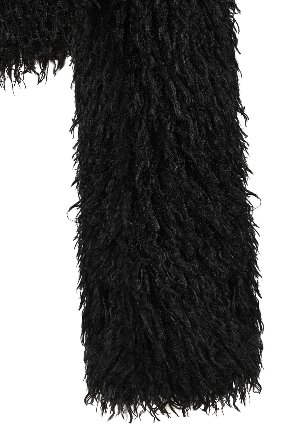 Banned Zafira Black Faux Fur Cropped Jacket – Gothic Shaggy Coat