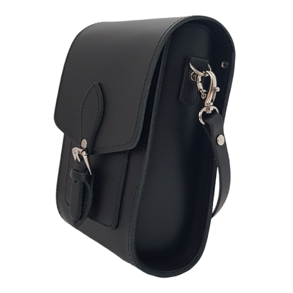 Handmade Leather Festival Phone Bag - Black