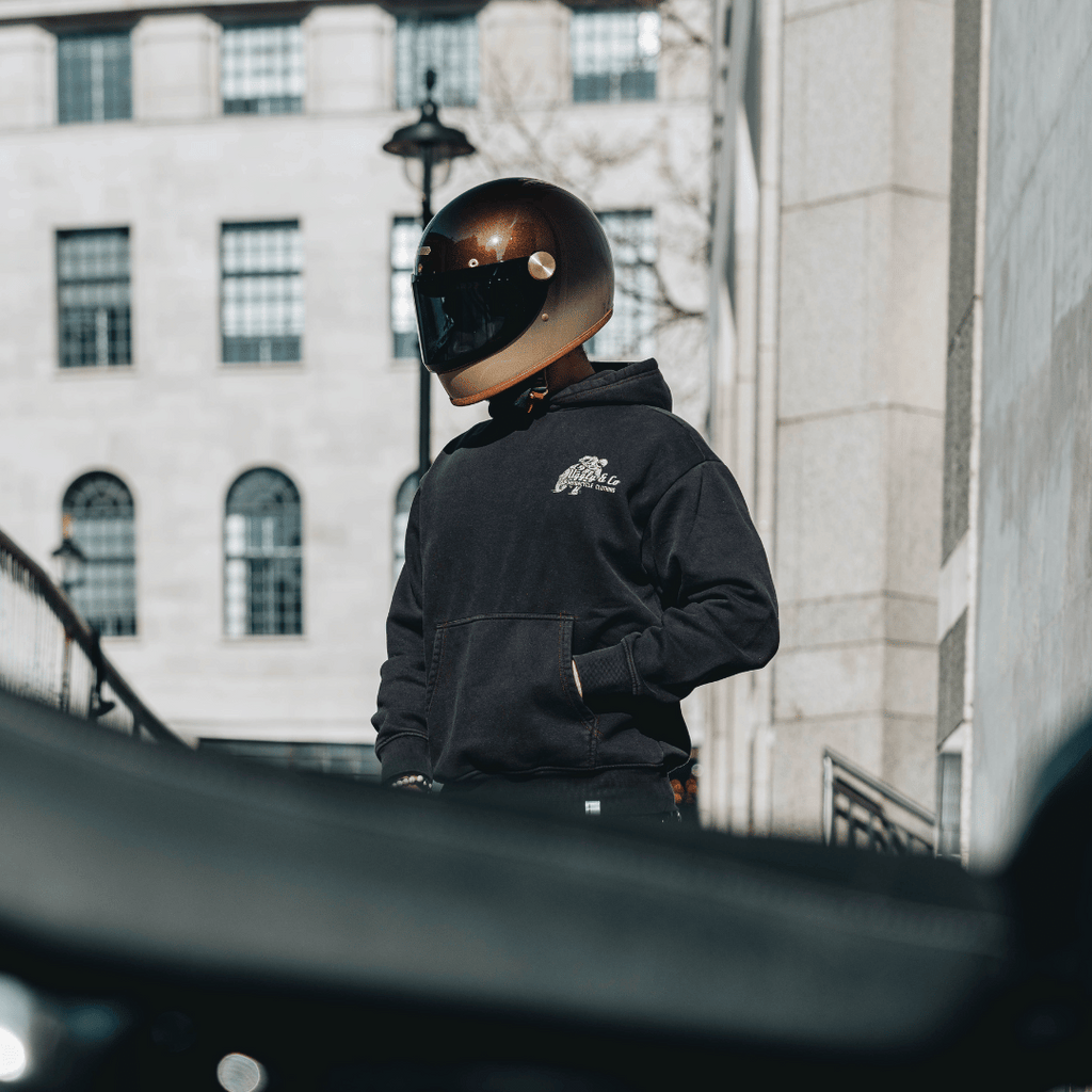 Uggly & Co Black Flattrack Hoodie – Heavyweight Vintage Racing Cotton