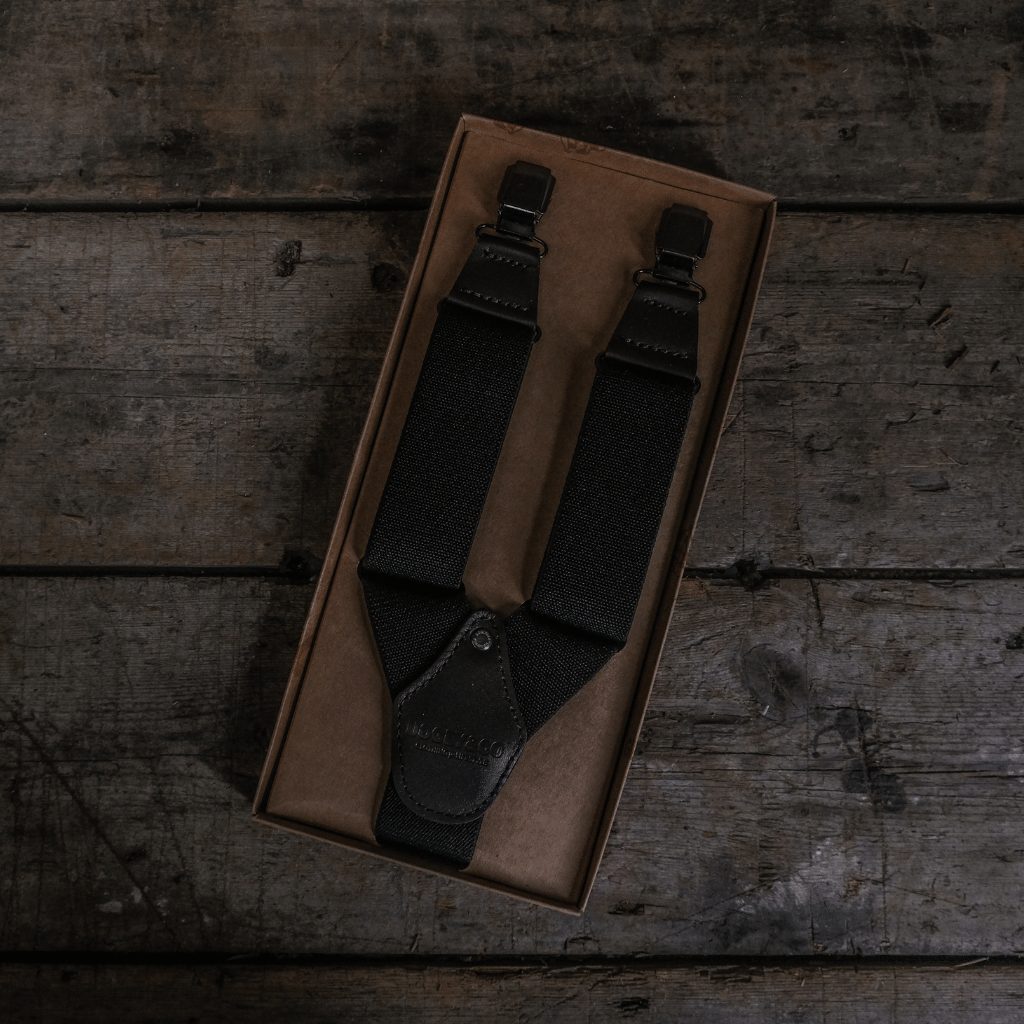 Uggly&Co Utility Braces – Heavy-Duty Moto Suspenders with PU Leather